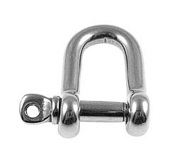 Straight D-shackle, short