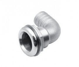 Thru-hull, 90° with hose connection