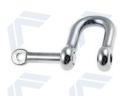 Straight D-shackle with captive pin